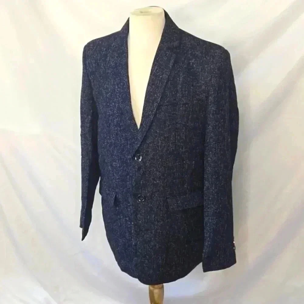 Men's jacket blazer navy blue / white